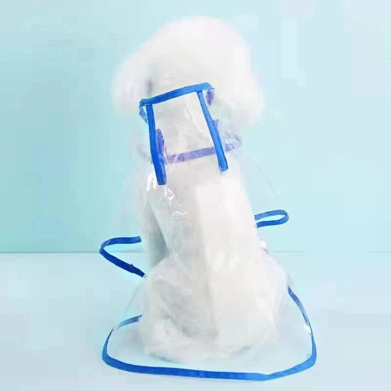 Transparent Dog Raincoat – Waterproof Hooded Pet Rainwear Jacket for Small Dogs