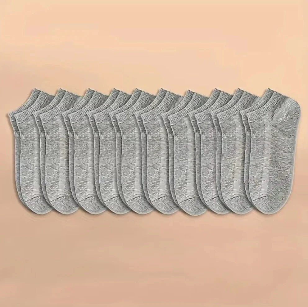 10PCS Men’s Mid-Calf Cotton Socks – Solid Color, Versatile for All Seasons