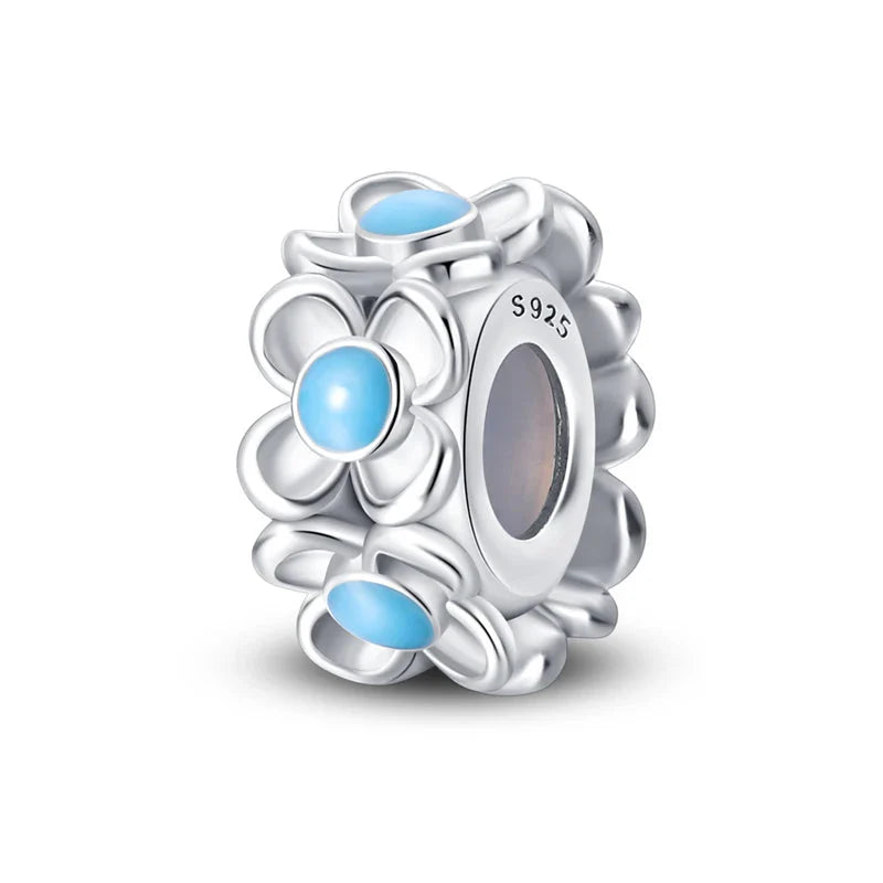 100% 925 Sterling Silver Rainbow Zircon Butterfly Dragon Silicone Stopper Charms - Colorful Beads for DIY Bracelets, Customizable Jewelry for All Occasions