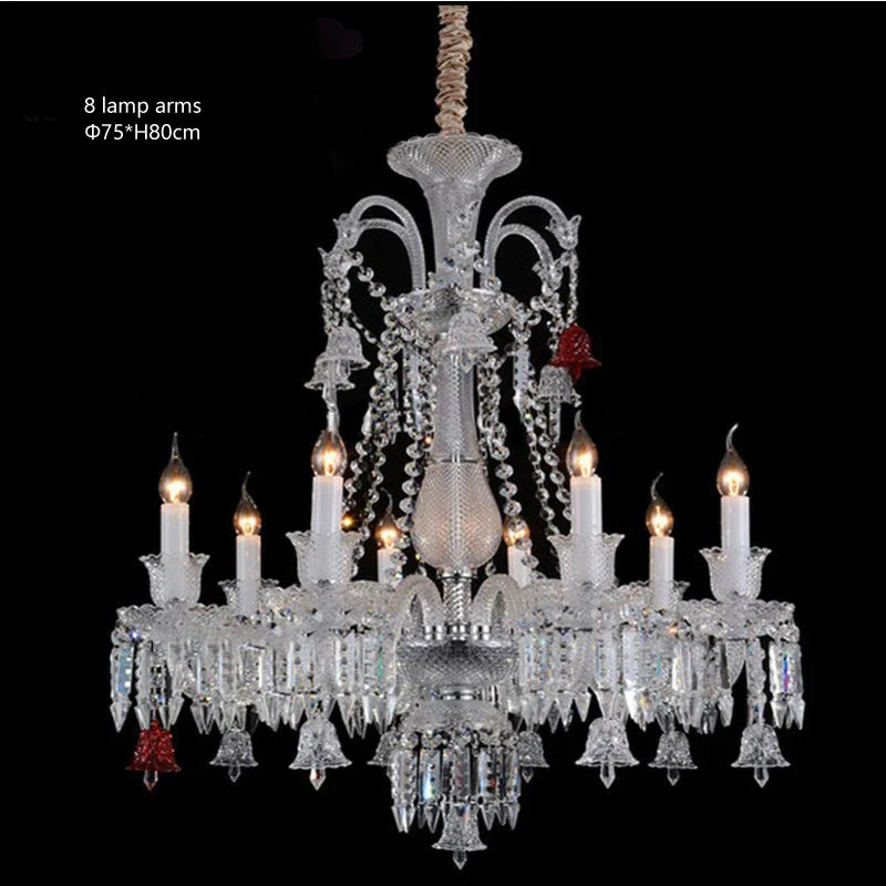 European Crystal Chandelier Living Room Dining Room Bedroom Villa Staircase Lamps White Candle