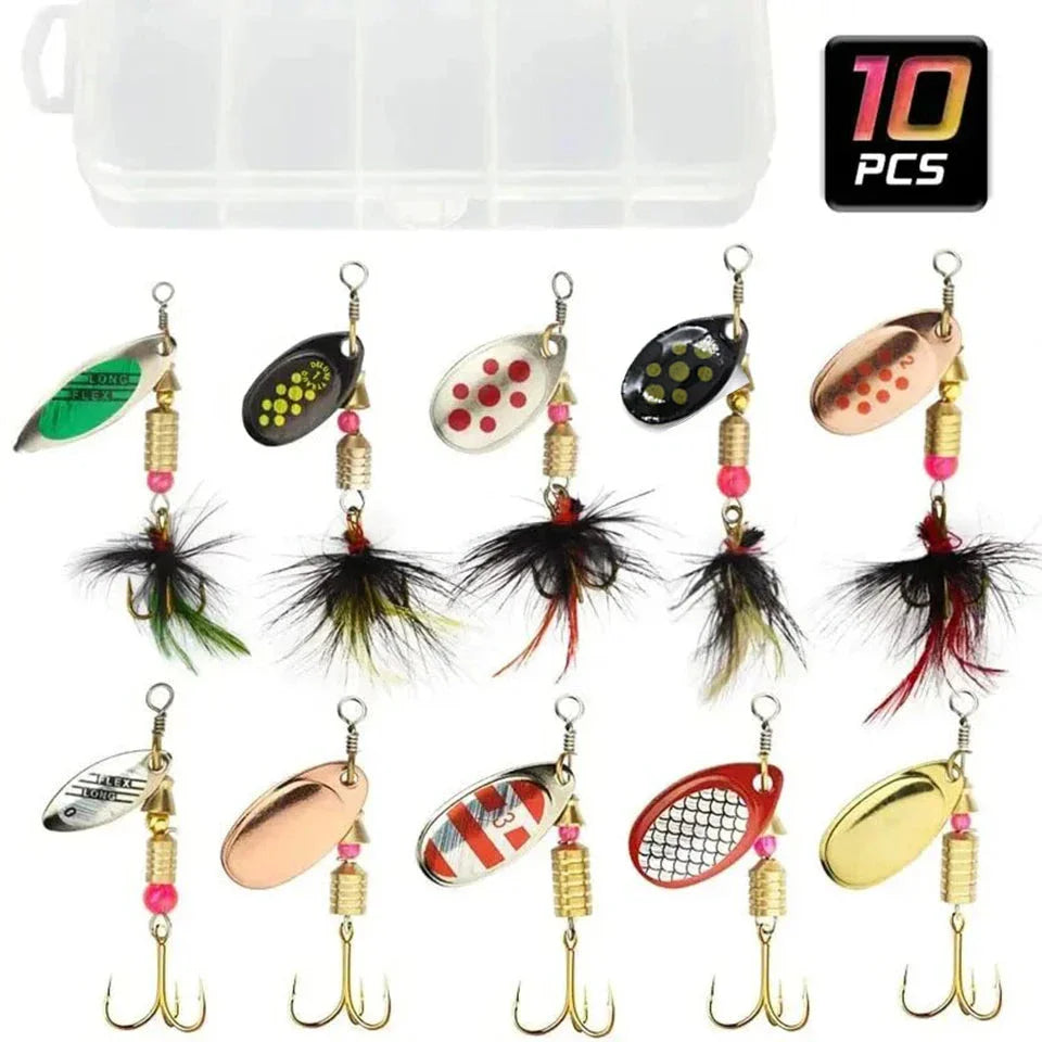 Metal Spoon Spinner Lure Set (10pcs) – 2–8g Fishing Spoonbait Crankbait Wobblers for Pike, Bass, Trout & Saltwater Freshwater Fishing