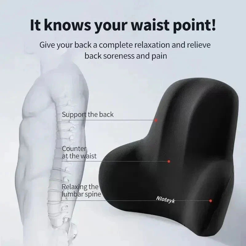 Memory Foam Car Neck and Lumbar Support Cushion – Ergonomic Pillow Set for Comfortable Driving and Posture Relief