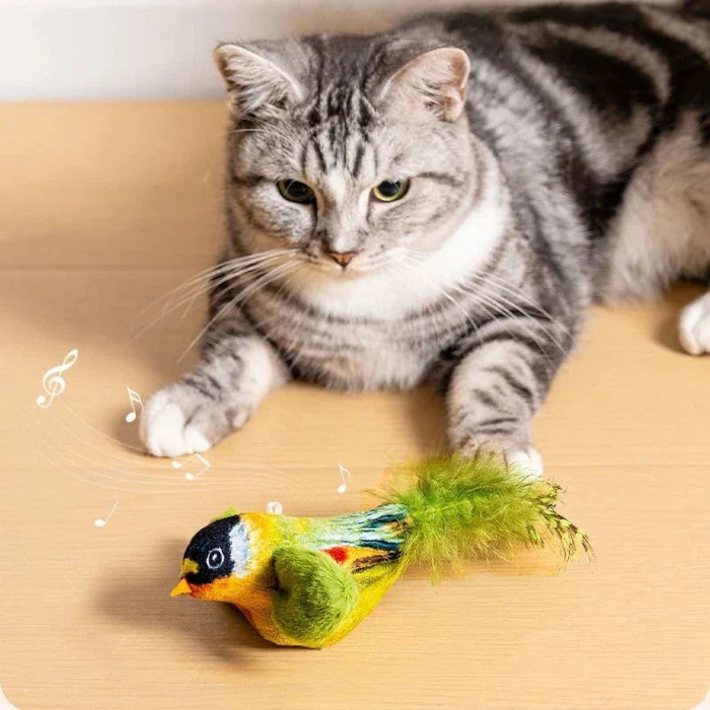 Interactive Bird Toy for Cats – Realistic Sounding Catnip Teaser Toy for Indoor Play & Exercise