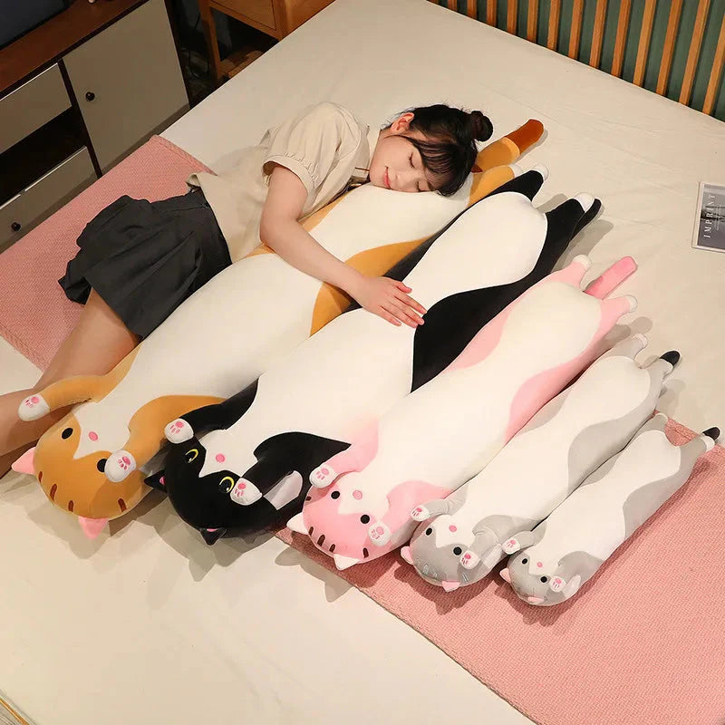 Long Cat Plush Toys - Soft Nap Pillow & Home Decor | 50-130cm Cute Gift for Kids & Girls