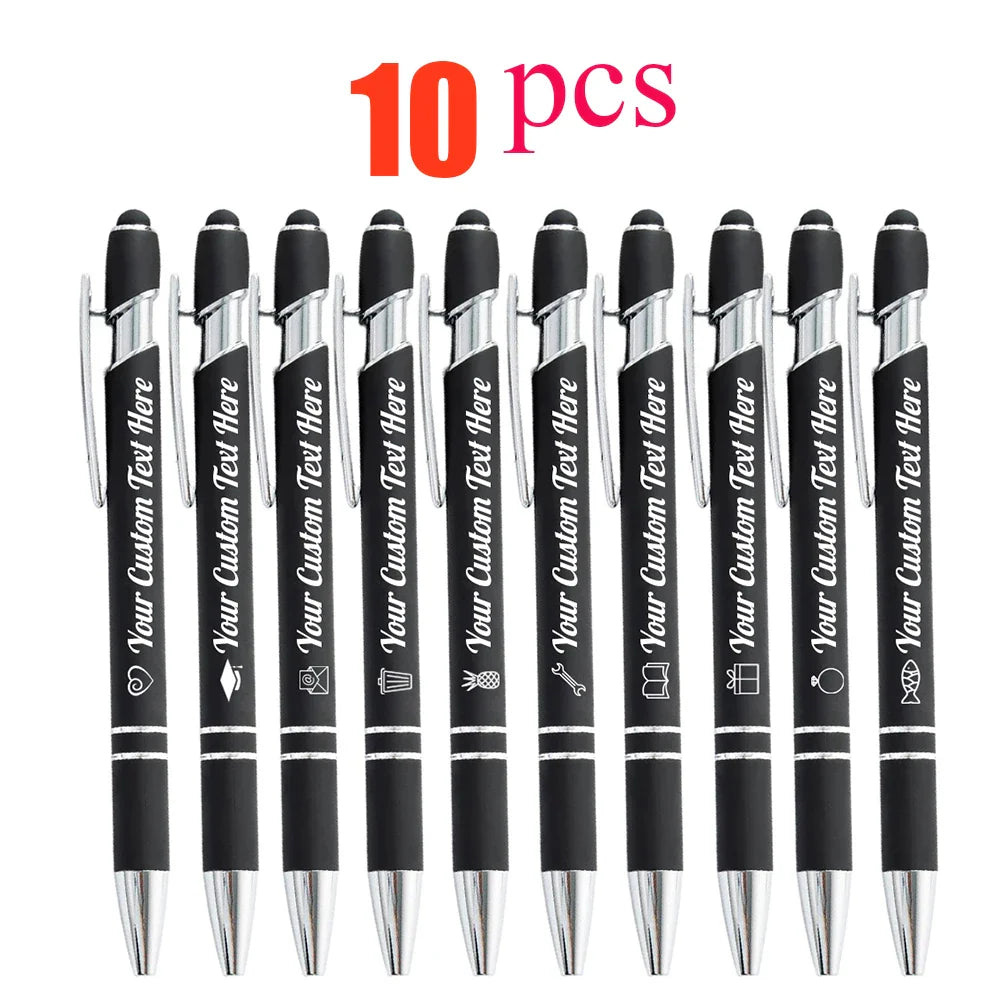 10-100 Customized Ballpoint Pen with Stylus Tip Print Name Logo Metal Pen for Business Graduation Birthday Anniversary Gift Pen