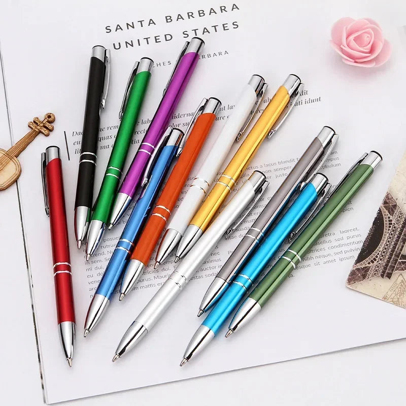 100pcs/lot Hot Sell Metal Ballpoint Pen Support Custom Logo Advertising Wholesale Personalized Pen Advertising Promotional Gift
