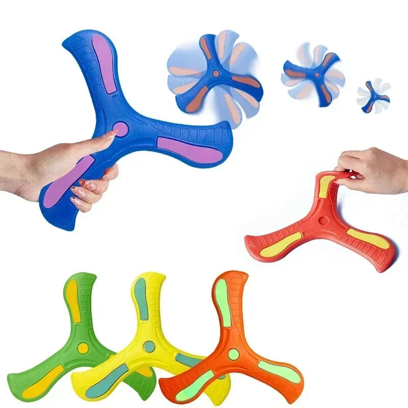 Soft Three-Leaf Boomerang Toy for Kids & Adults – Safe Outdoor Flying Game
