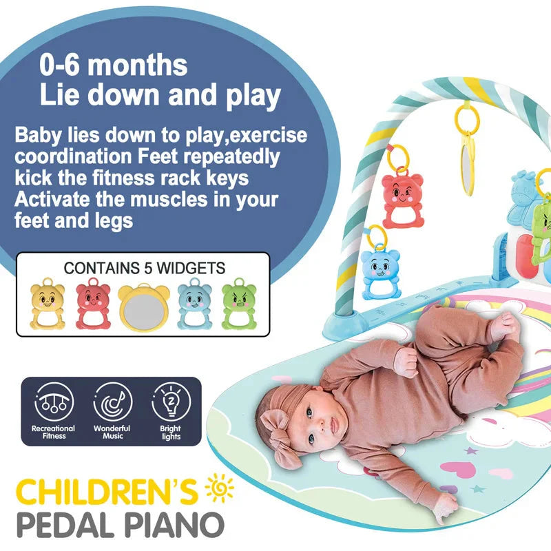 Baby Fitness Play Gym with Music & Piano Mat