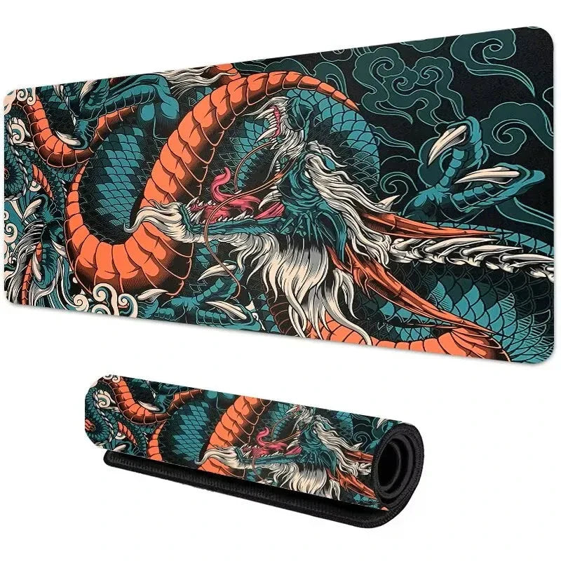 Japanese Dragon XXL Gaming Mouse Pad - Anime Desk Mat for Esports