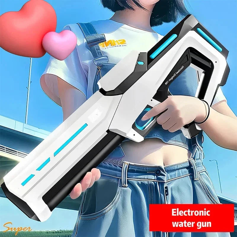 Electric Automatic Water Gun – Rechargeable High-Pressure Water Blaster for Kids & Adults, Portable Outdoor Beach Toy