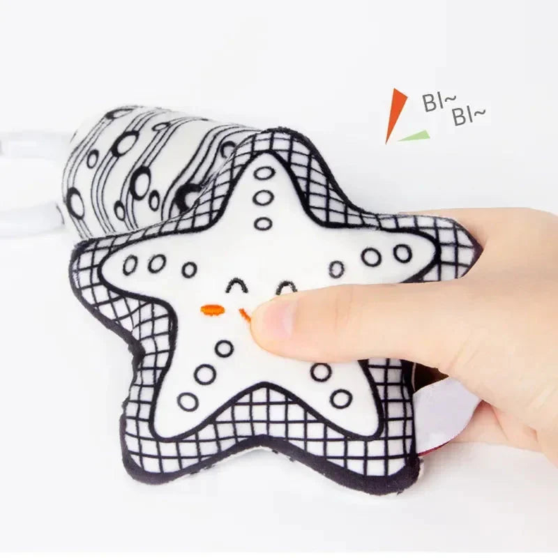 Stroller Hanging Bell Plush Doll Baby Rattles Newborn Visual Toy