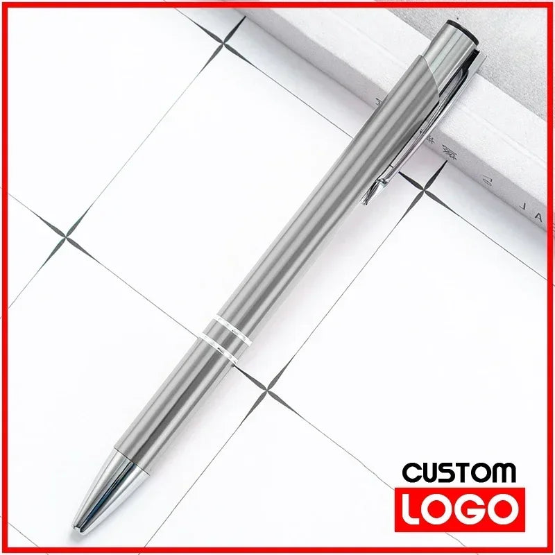 100pcs/lot Hot Sell Metal Ballpoint Pen Support Custom Logo Advertising Wholesale Personalized Pen Advertising Promotional Gift