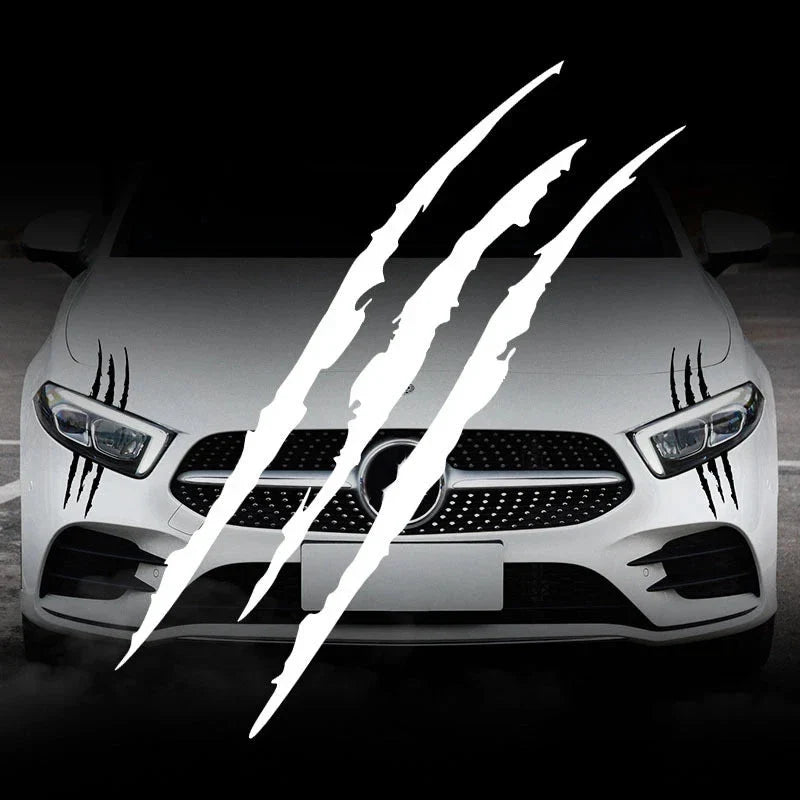 Reflective Monster Claw Car Sticker – Scratch Stripe Headlight Decal | Waterproof Vinyl Auto Exterior Decoration Accessories