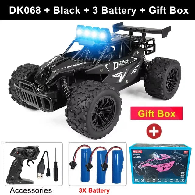 1:16 RC Drift Racing Car - High-Speed Off-Road Alloy Truck with LED Lights, 20KM/H, 2.4G Radio Control for Kids & Adults
