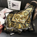 Four Seasons Print Silk Scarf – 70x70cm Luxury Headband & Shawl