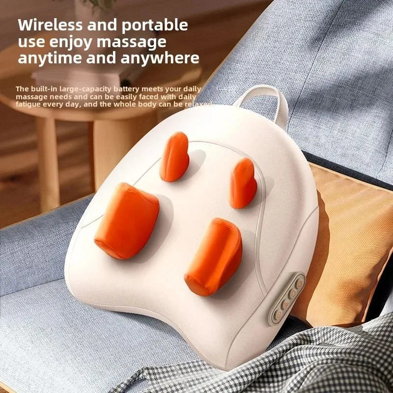 JAIYORL Trapezius Electric Massage Pillow Wireless Car And Home Massager Heating Waist Neck Leg Cervical Shiatsu Kneading
