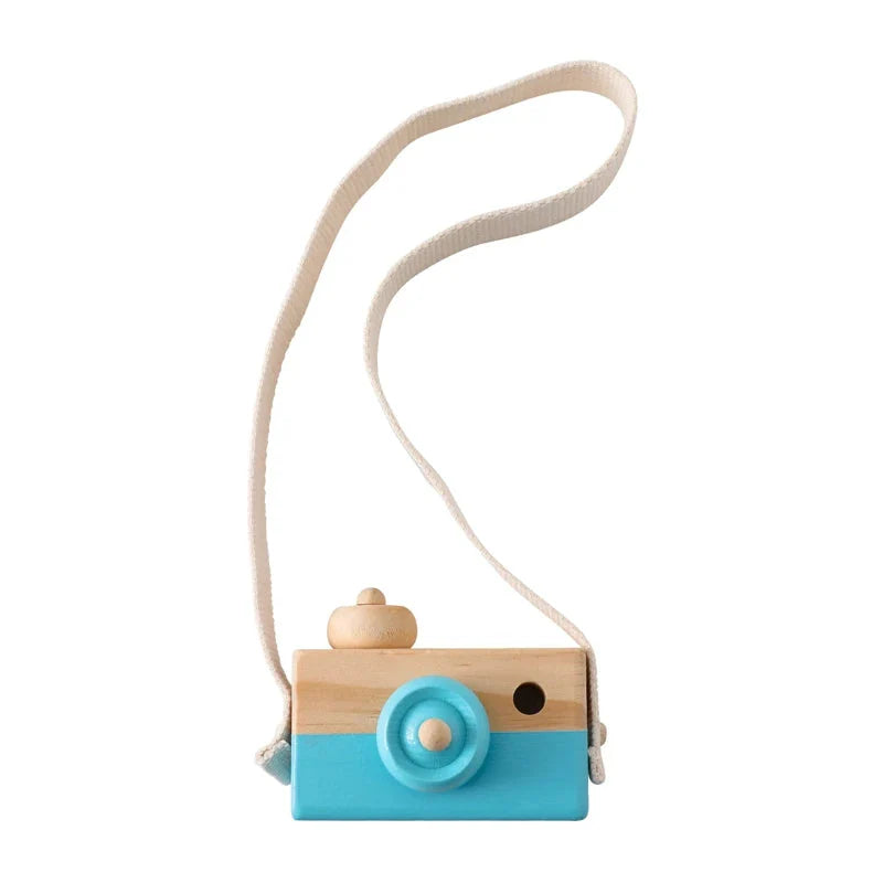 Wooden Fashion Camera Montessori Baby Toy Pendant