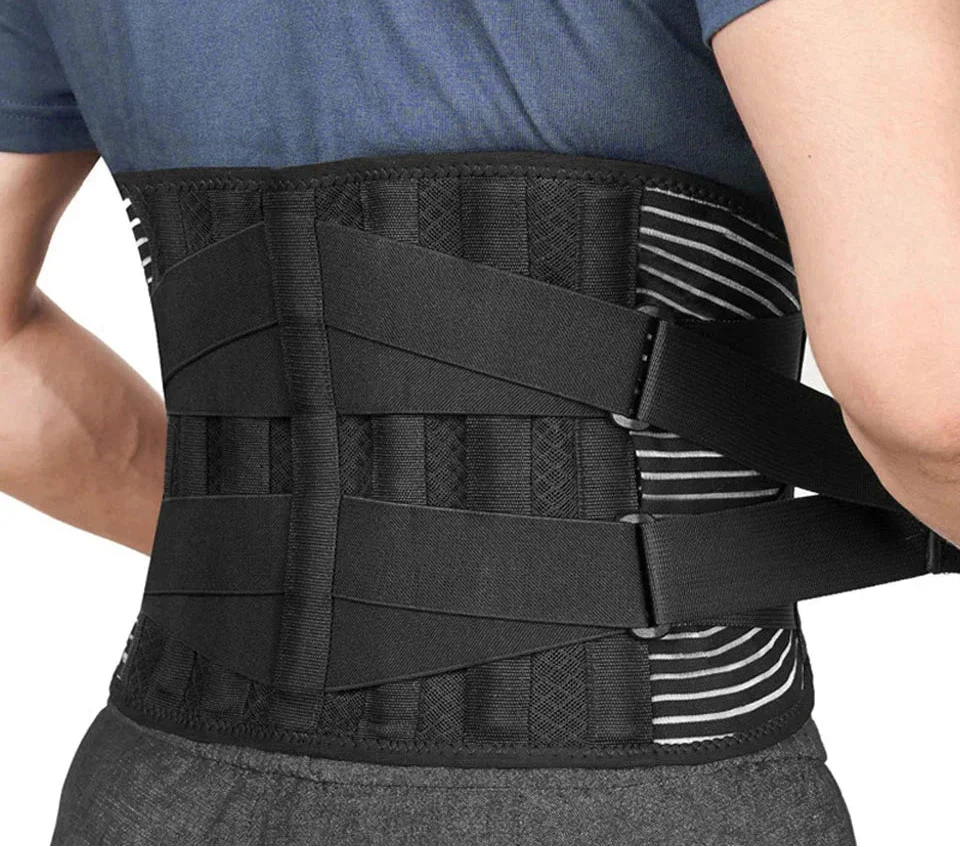 Lower Back Brace with 6 Stays – Orthopedic Lumbar Support Belt for Pain Relief, Sciatica & Gym Use | Breathable Anti-Slip Waist Support