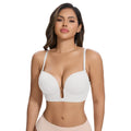 Women's Deep U Bra Transparent Strap X-Line Bralette Invisible Invisible Underwear High Stretch Push Up Gathered Lingerie