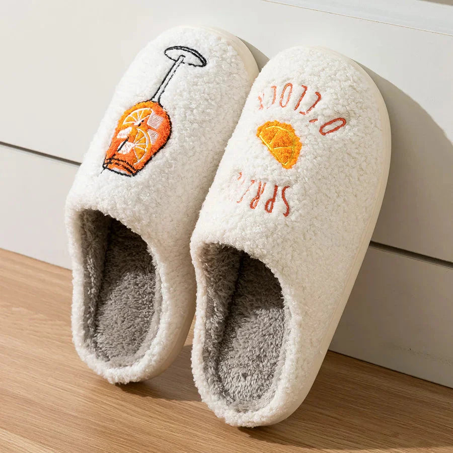 Aperol Spritz Women's Slippers Spritz O'Clock | Cozy Comfy Fluffy Slippers Party Bridal Shower Girl Mom Daughter Gift