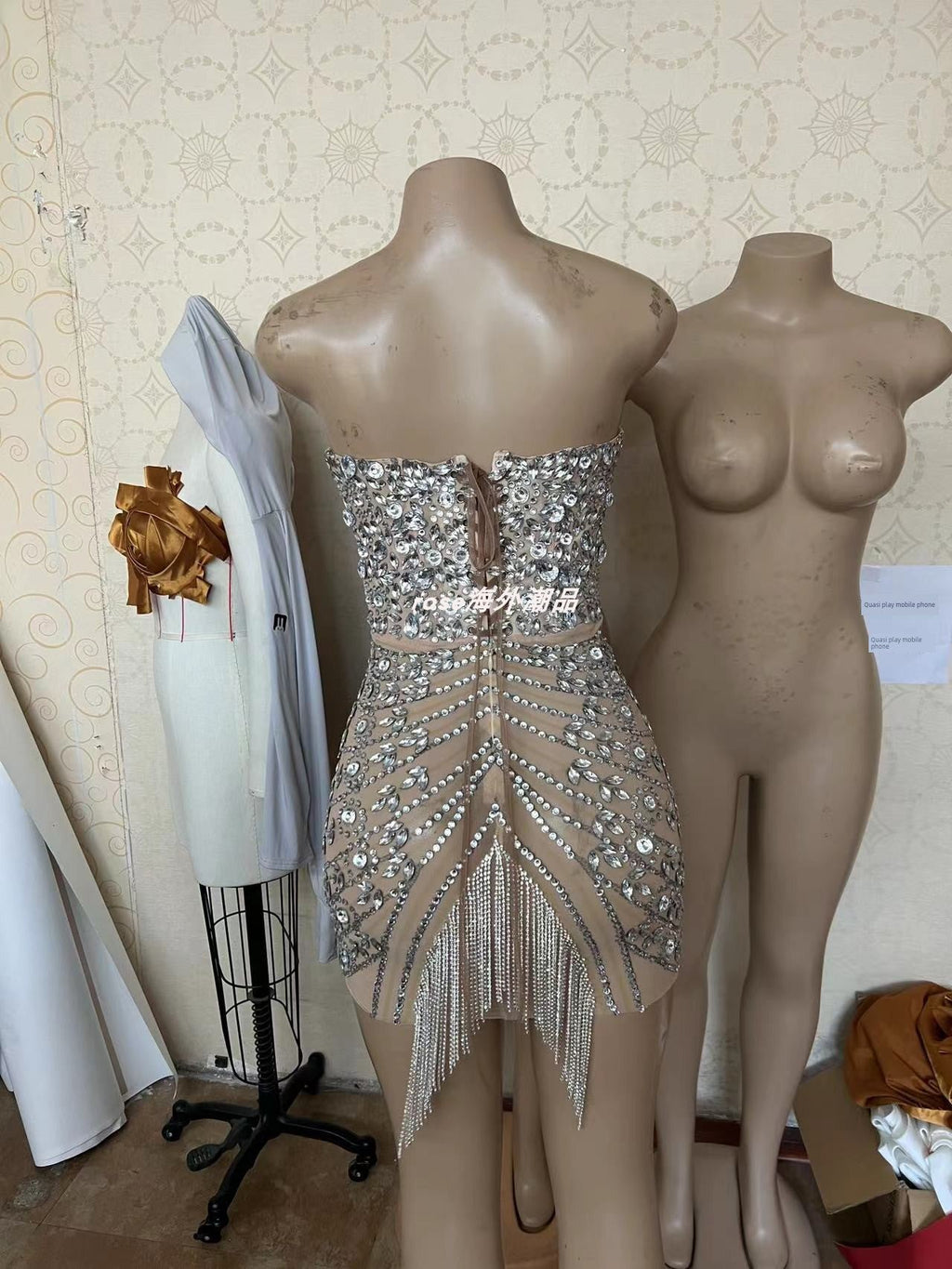 Shiny Crystal Luxury Women's Mini Dress Skirt Tube Elegant Evening Party
