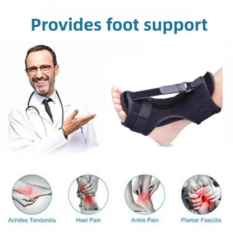Adjustable Plantar Fasciitis Night Splint – Ankle & Foot Drop Brace for Heel Pain and Achilles Tendon Relief