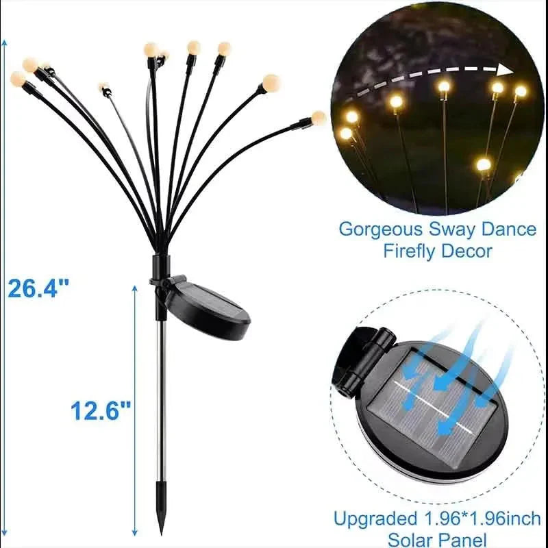 8pcs Solar Firefly Garden Lights – IP65 Waterproof LED Outdoor Lawn & Landscape Lamps