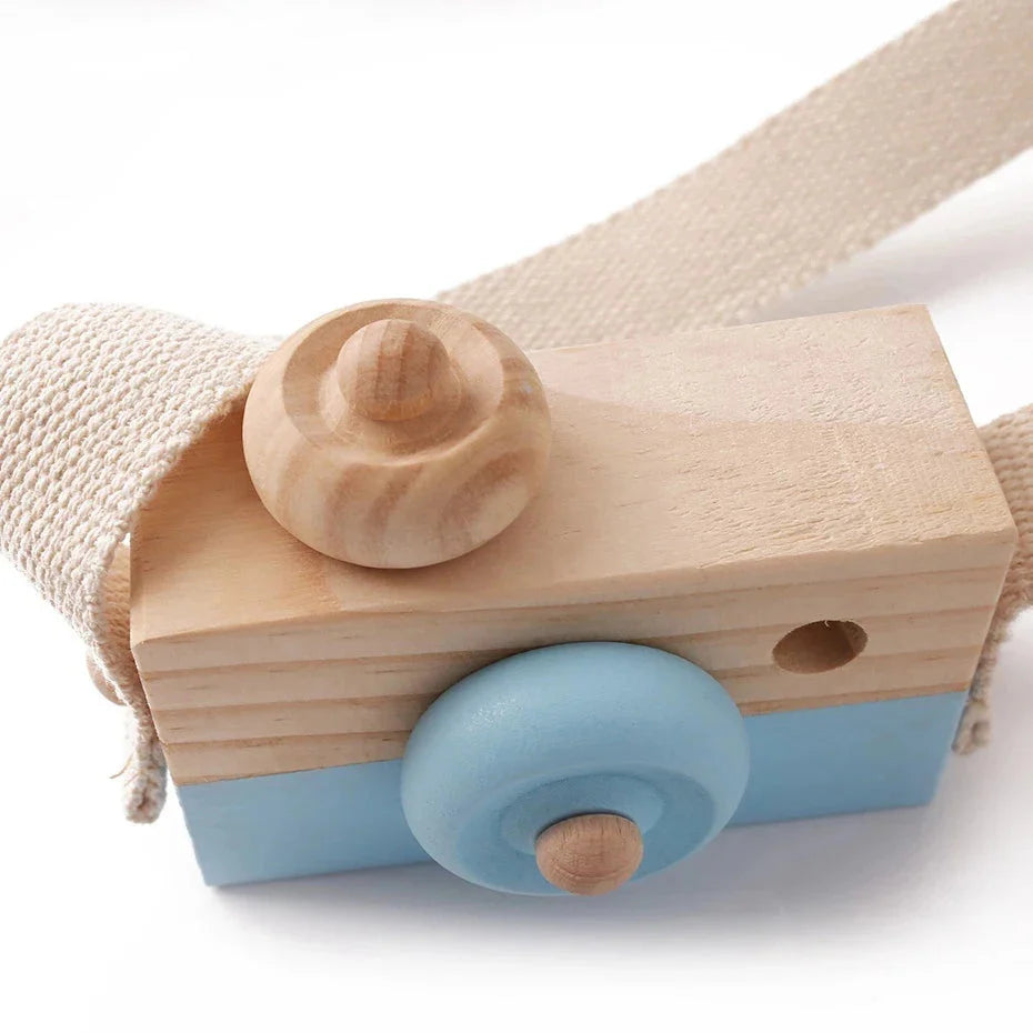 Wooden Fashion Camera Montessori Baby Toy Pendant
