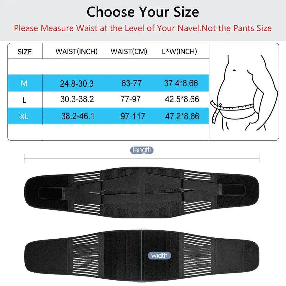Lower Back Brace with 6 Stays – Orthopedic Lumbar Support Belt for Pain Relief, Sciatica & Gym Use | Breathable Anti-Slip Waist Support