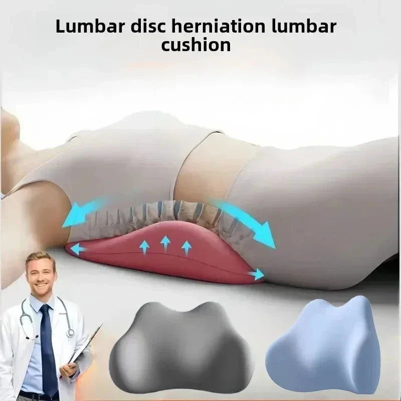 Ergonomic Lumbar Support Pillow for Sleeping – Memory Foam Back Cushion for Lower Back Pain Relief