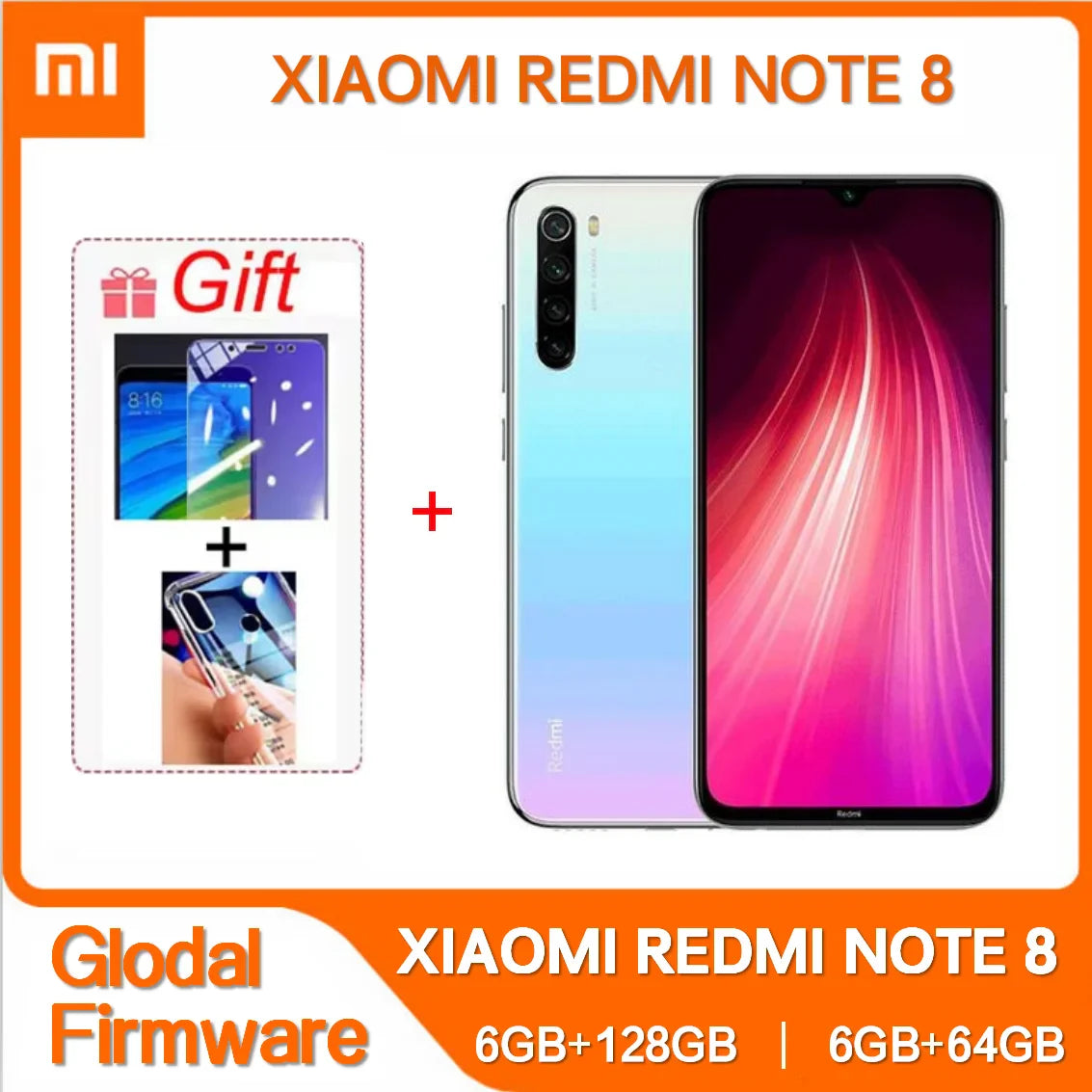 Global ROM Original Xiaomi Redmi Note 8 with Phone Case Original Phone Android 4000mAh Battery Quad Camera 4G Smartphone