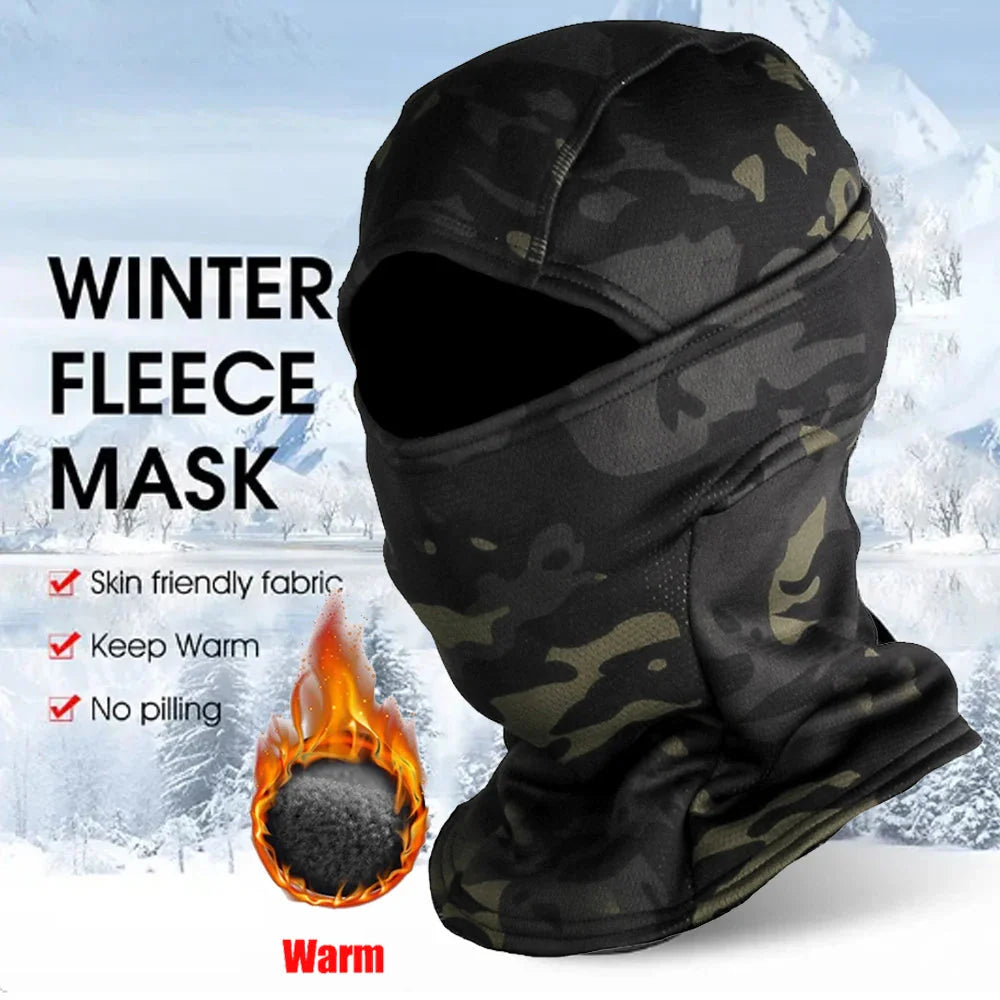 Winter Fleece Camouflage Balaclava - Cold-Proof Full Face Mask for Skiing & Cycling