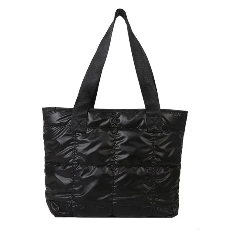 Quilted Cotton Tote Bag – Large Capacity Fashion Ladies Handbag