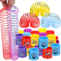 12PCS Smiling Face Rainbow Spring Toys – Mini Magic Coil Fidgets for Kids | Stress Relief Party Favors in Random Colors