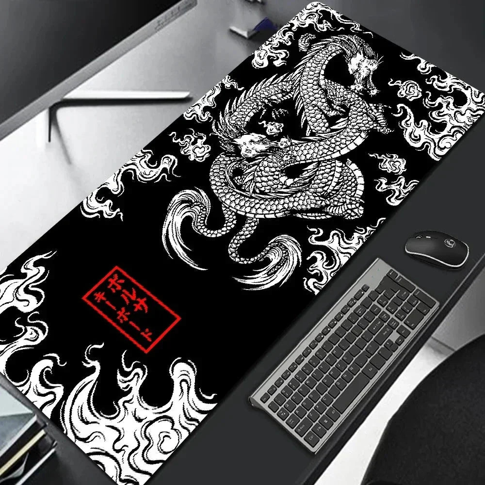 Japanese Dragon XXL Gaming Mouse Pad - Anime Desk Mat for Esports