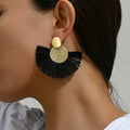 Bohemian Tassel Earrings – White Fringe Dangle Statement Jewelry for Women