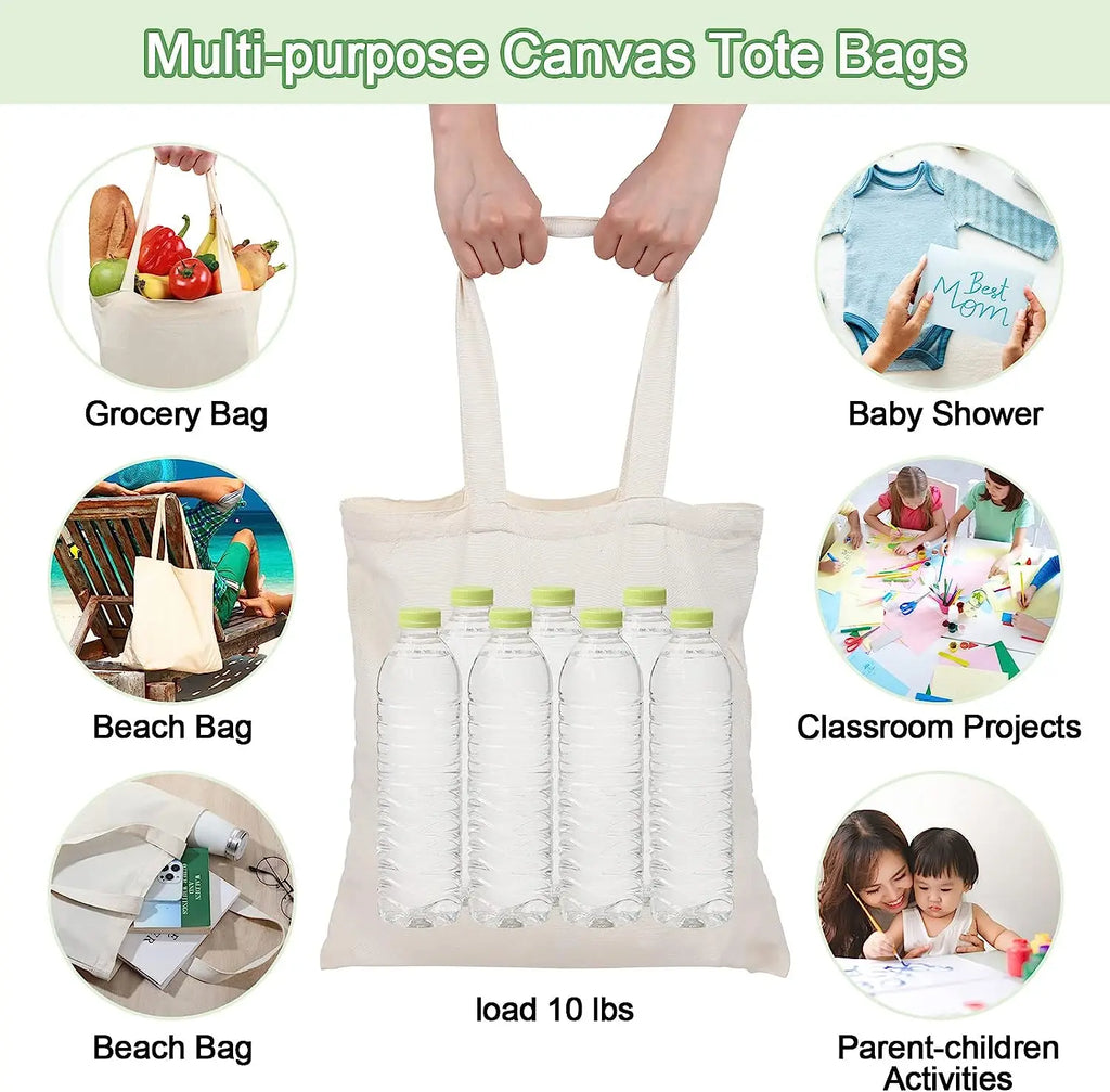 Bulk Wholesale 100pcs/Lot Reusable Cotton Bag Custom Canvas Shopping Tote Bags with Logo