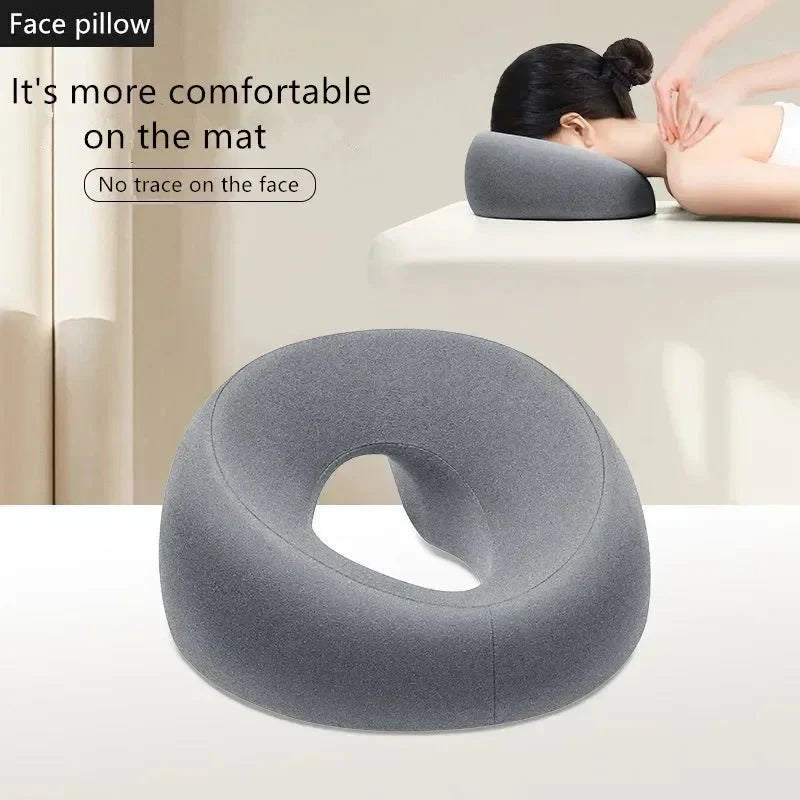 Face Down Memory Foam Pillow – Ergonomic Desk Nap & Massage Pillow for Prone Resting, Travel & Home Use