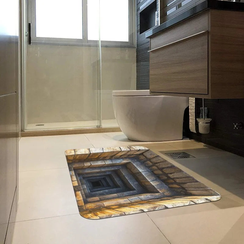 2D Optical Illusion Doormat - non-slip rubber backing, easy to clean and durable, suitable for indoor/outdoor use