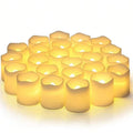 24PCS LED Flameless Tea Light Candles – Red Shells, Battery-Operated, Romantic Décor for Weddings, Parties, and Valentine's Day