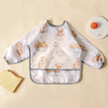 Waterproof Long Sleeve Baby Bib | Washable Feeding Bib with Full Coverage & Easy Clean Design
