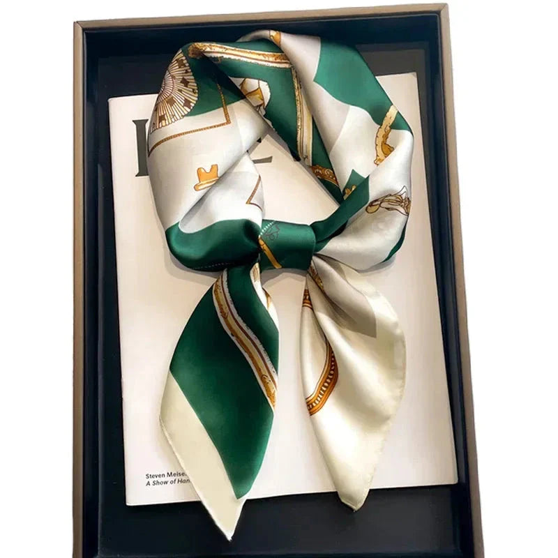 Luxury Silk-Feel Square Scarf – Satin Shawl, Hijab, Hair Wrap for Women