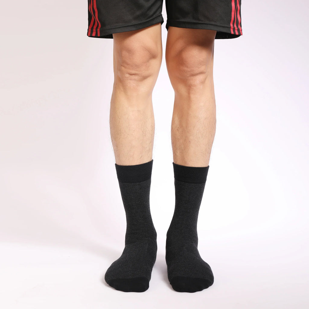 5 Pairs Men's Dress Socks High Quality Combed Cool Breathable Cotton Crew Socks Plus Size