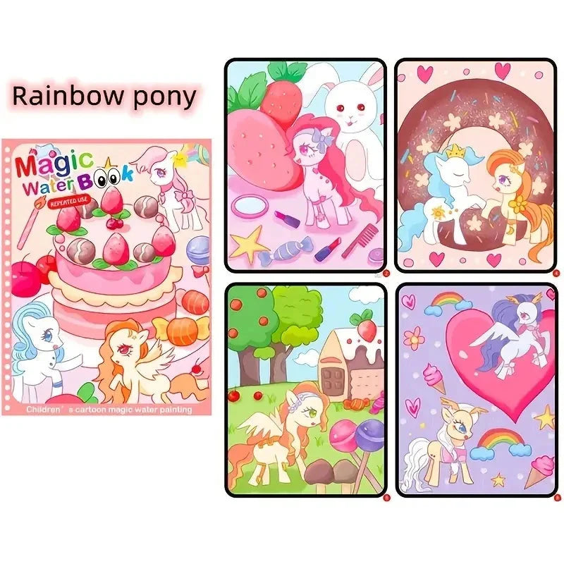 Watercolor Painting Magic Book Reusable for Children Animal Cartoon Painting Book Suitable for Children's Education and Learning