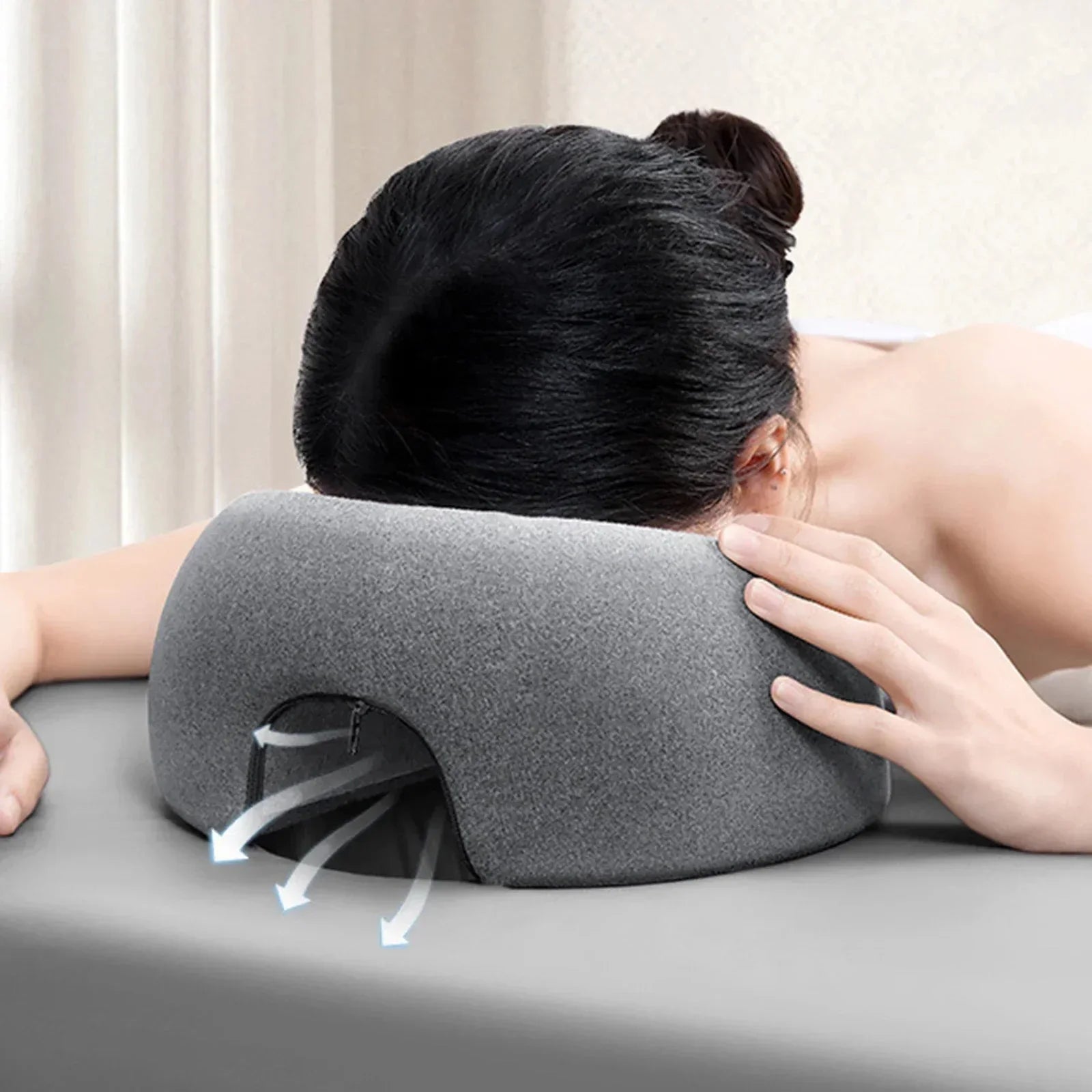 Face Down Memory Foam Pillow – Ergonomic Desk Nap & Massage Pillow for Prone Resting, Travel & Home Use
