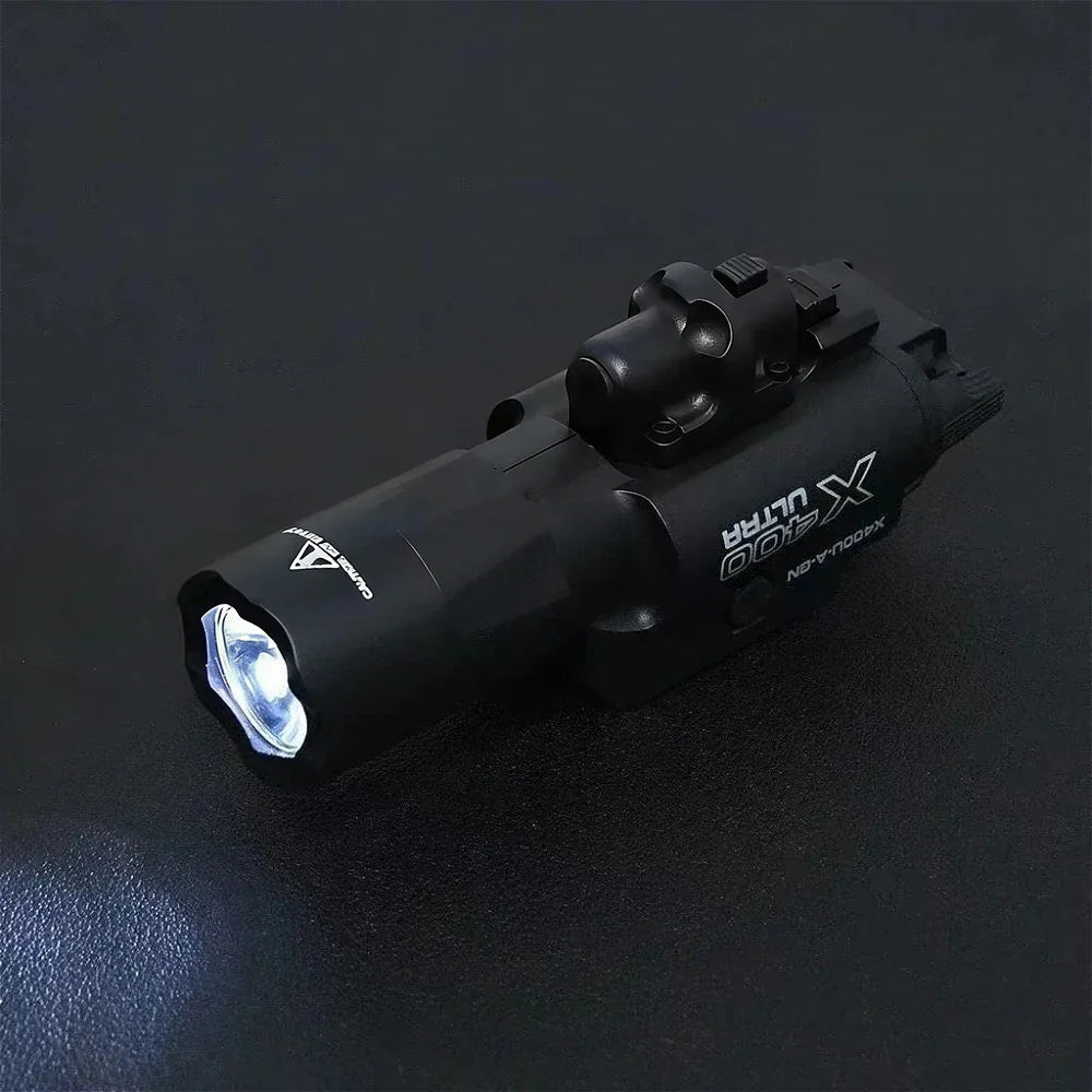 X400U Two-in-one High-intensity Flashlight  : Fits 20mm Rail, Toy Airsoft Guns, Hunting, CS Matches & Wargames emit a red glow