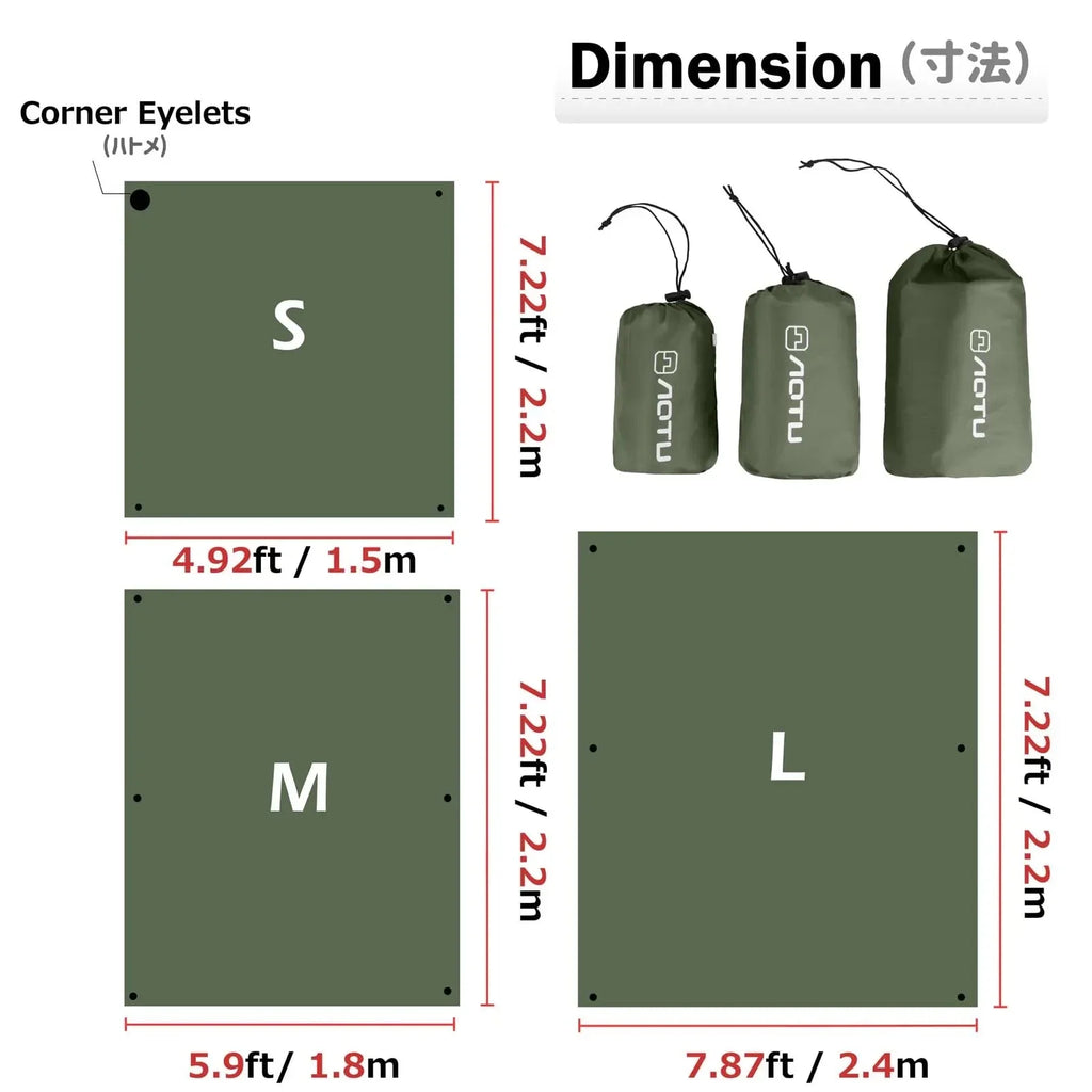 Waterproof Camping Tarp – Multi-Purpose Rain Fly, Ground Cloth & Sunshade for Outdoor Adventures