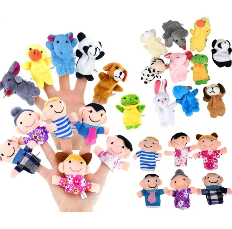 Hand Finger Puppets Plush Set – Animal Cartoon Toys for Kids