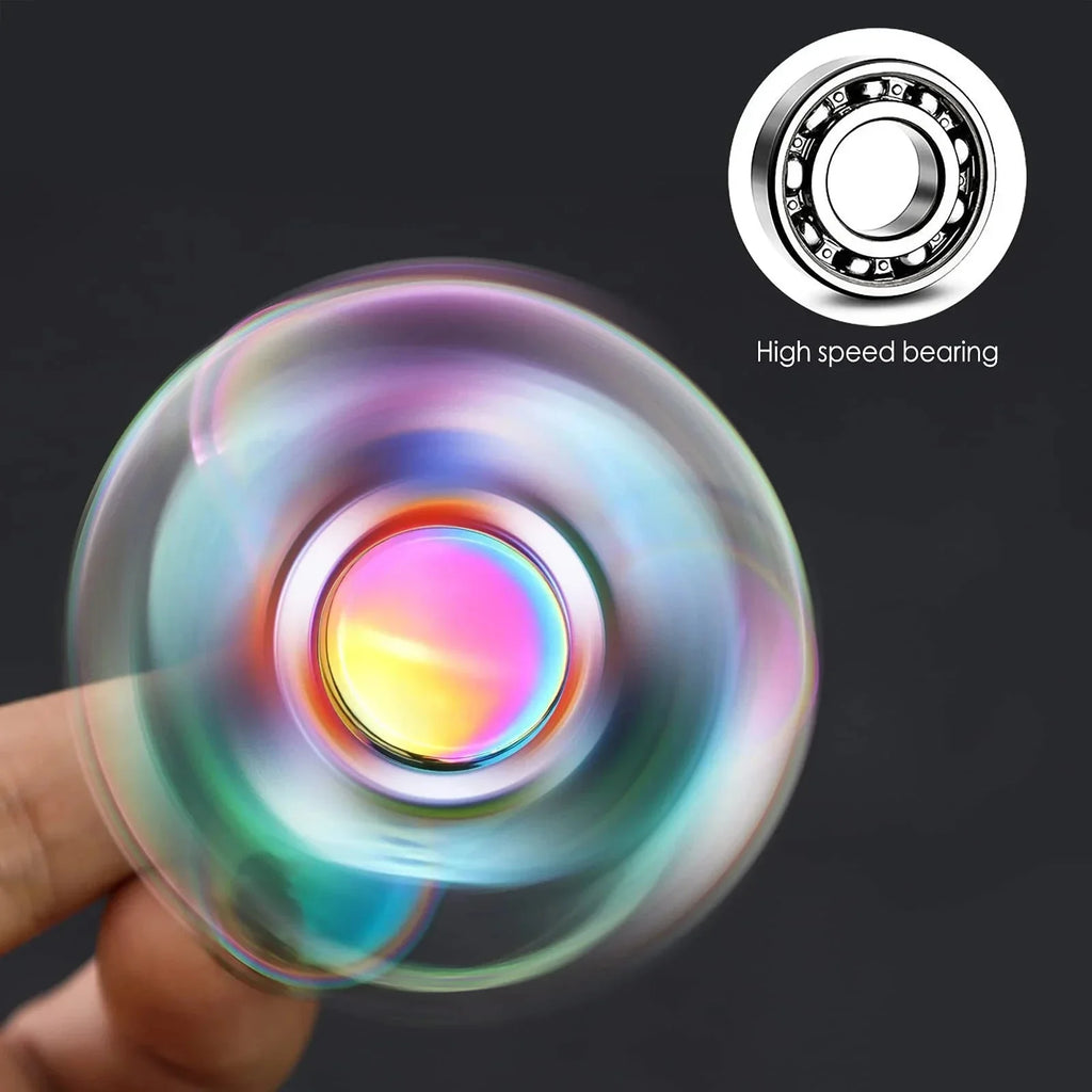 Stainless Steel Fidget Spinner – High-Speed Precision Metal Hand Spinner | 3+ Minute Spin Time for EDC, ADHD & Anxiety Relief