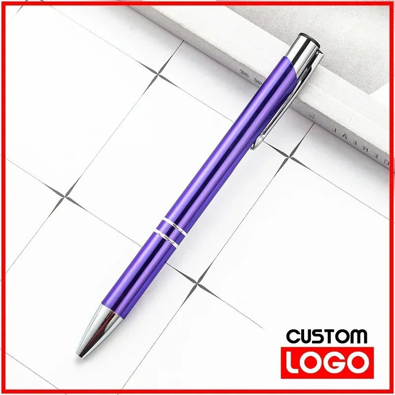 100pcs/lot Hot Sell Metal Ballpoint Pen Support Custom Logo Advertising Wholesale Personalized Pen Advertising Promotional Gift